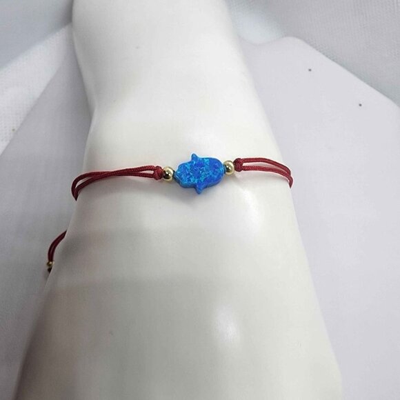 Hamsa & Opal Harmony: Red String Bracelet for Positive Energy - Picture 1 of 3